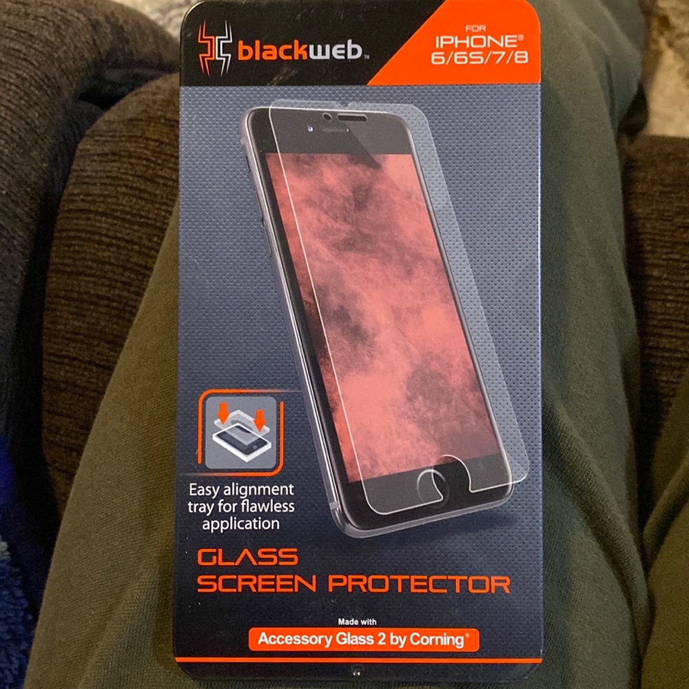 Black web glass screen protector for iPhone 6/6s/7/8